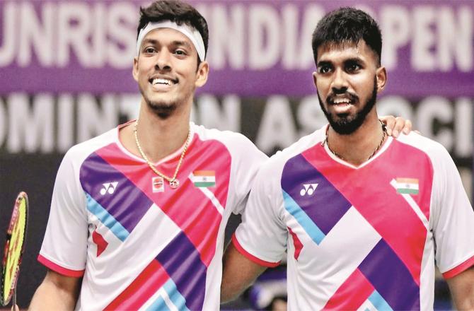 Satwik sairaj Ranki reddy and Chirag Shetty pair to win Olympic doubles gold for country; Photo: INN